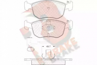 R BRAKE rb0957 -  Комплект тормозных колодок, дисковый тормоз